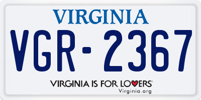 VA license plate VGR2367