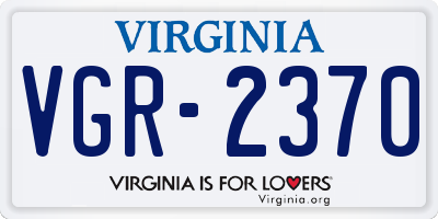 VA license plate VGR2370