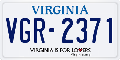 VA license plate VGR2371