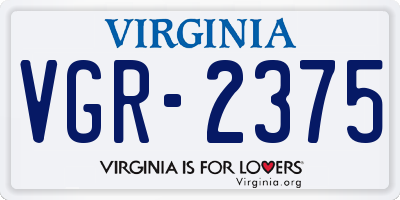 VA license plate VGR2375