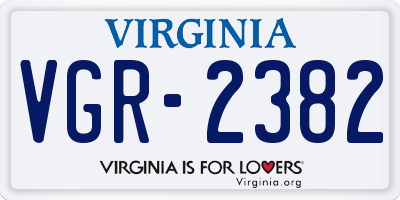 VA license plate VGR2382