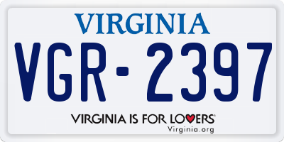 VA license plate VGR2397