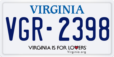 VA license plate VGR2398