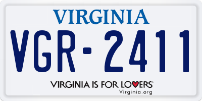 VA license plate VGR2411