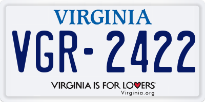 VA license plate VGR2422
