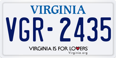 VA license plate VGR2435