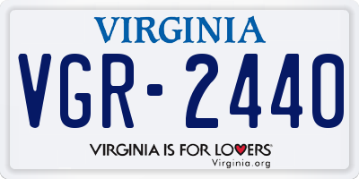 VA license plate VGR2440