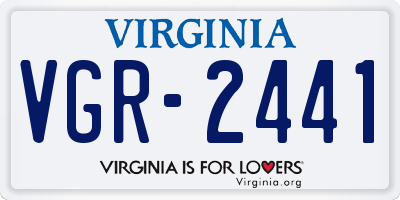 VA license plate VGR2441