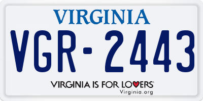 VA license plate VGR2443