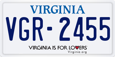 VA license plate VGR2455