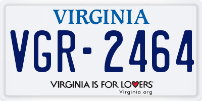 VA license plate VGR2464