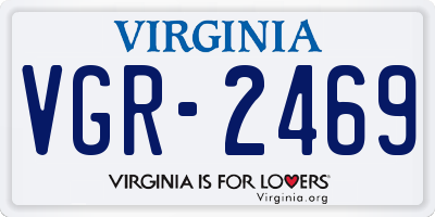 VA license plate VGR2469