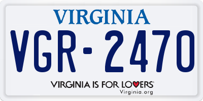 VA license plate VGR2470