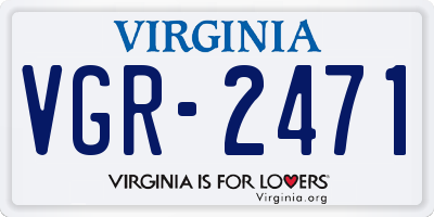 VA license plate VGR2471
