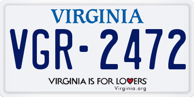 VA license plate VGR2472