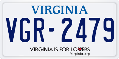 VA license plate VGR2479