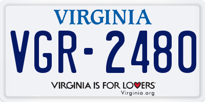 VA license plate VGR2480