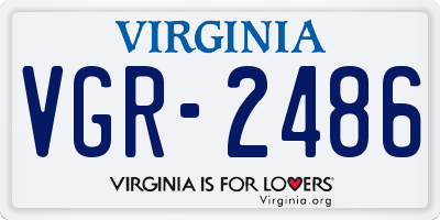 VA license plate VGR2486
