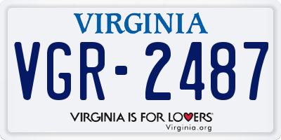 VA license plate VGR2487