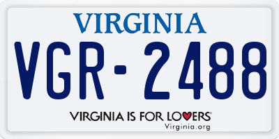 VA license plate VGR2488