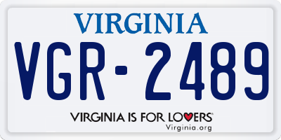 VA license plate VGR2489