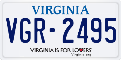 VA license plate VGR2495