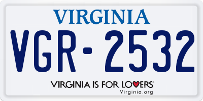 VA license plate VGR2532