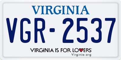 VA license plate VGR2537