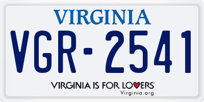 VA license plate VGR2541