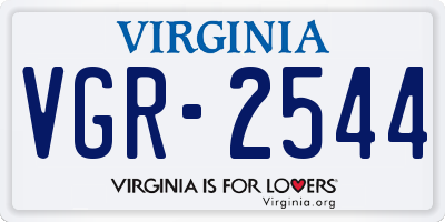 VA license plate VGR2544