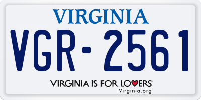 VA license plate VGR2561