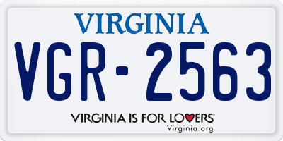 VA license plate VGR2563