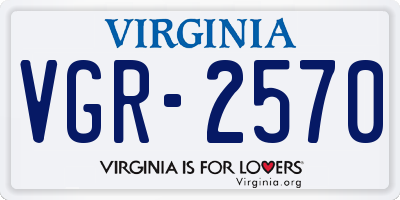 VA license plate VGR2570