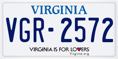 VA license plate VGR2572