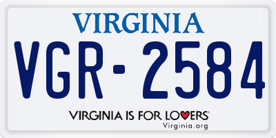 VA license plate VGR2584