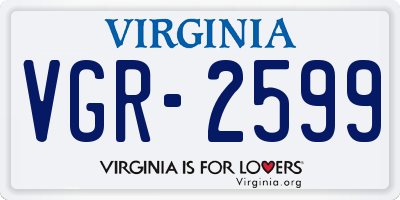 VA license plate VGR2599