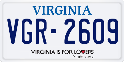 VA license plate VGR2609