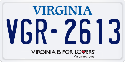 VA license plate VGR2613