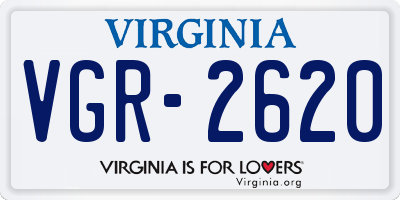 VA license plate VGR2620