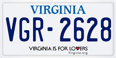 VA license plate VGR2628