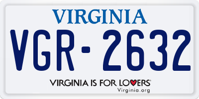 VA license plate VGR2632