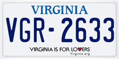 VA license plate VGR2633