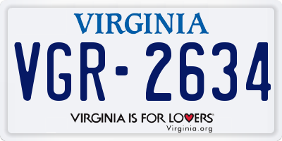 VA license plate VGR2634