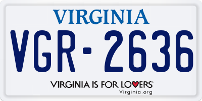 VA license plate VGR2636