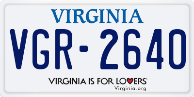 VA license plate VGR2640