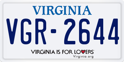 VA license plate VGR2644
