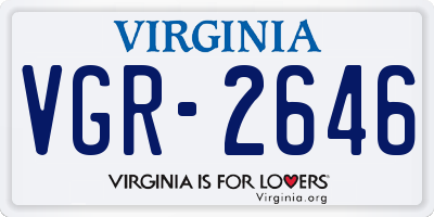 VA license plate VGR2646