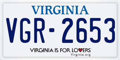 VA license plate VGR2653