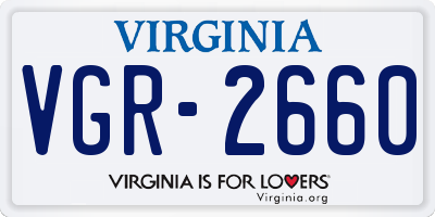 VA license plate VGR2660
