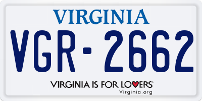 VA license plate VGR2662